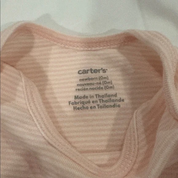 NWOT Carter's Pink and Cream Baby 2-Pack Sleeper Gowns - Newborn - Picture 3 of 9